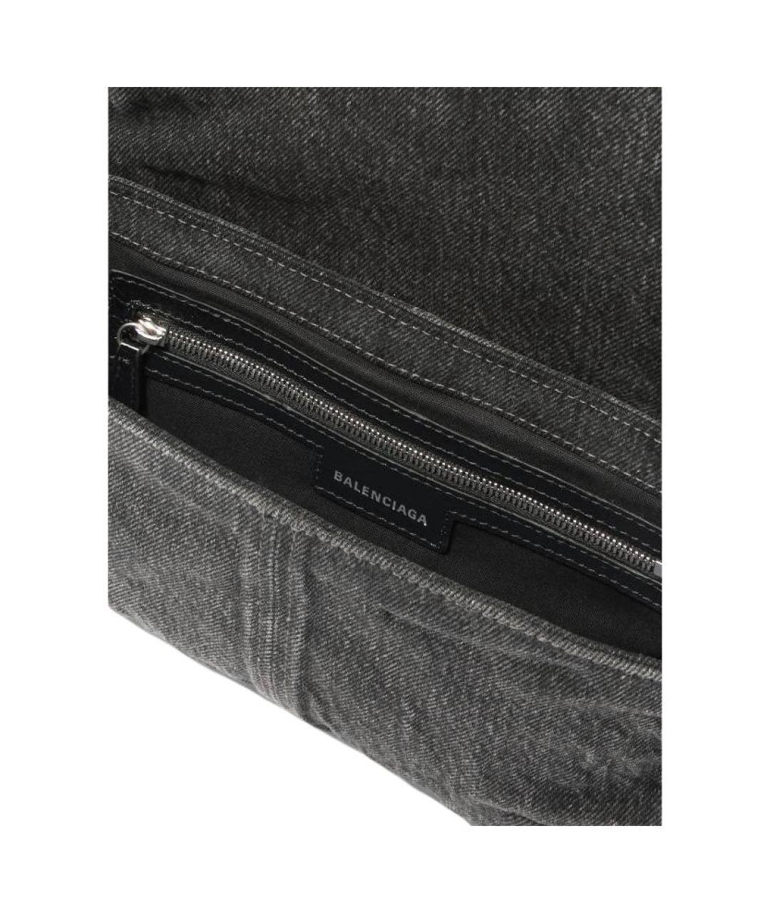 BALENCIAGA Черная тканевая сумка на плечо, фото 4