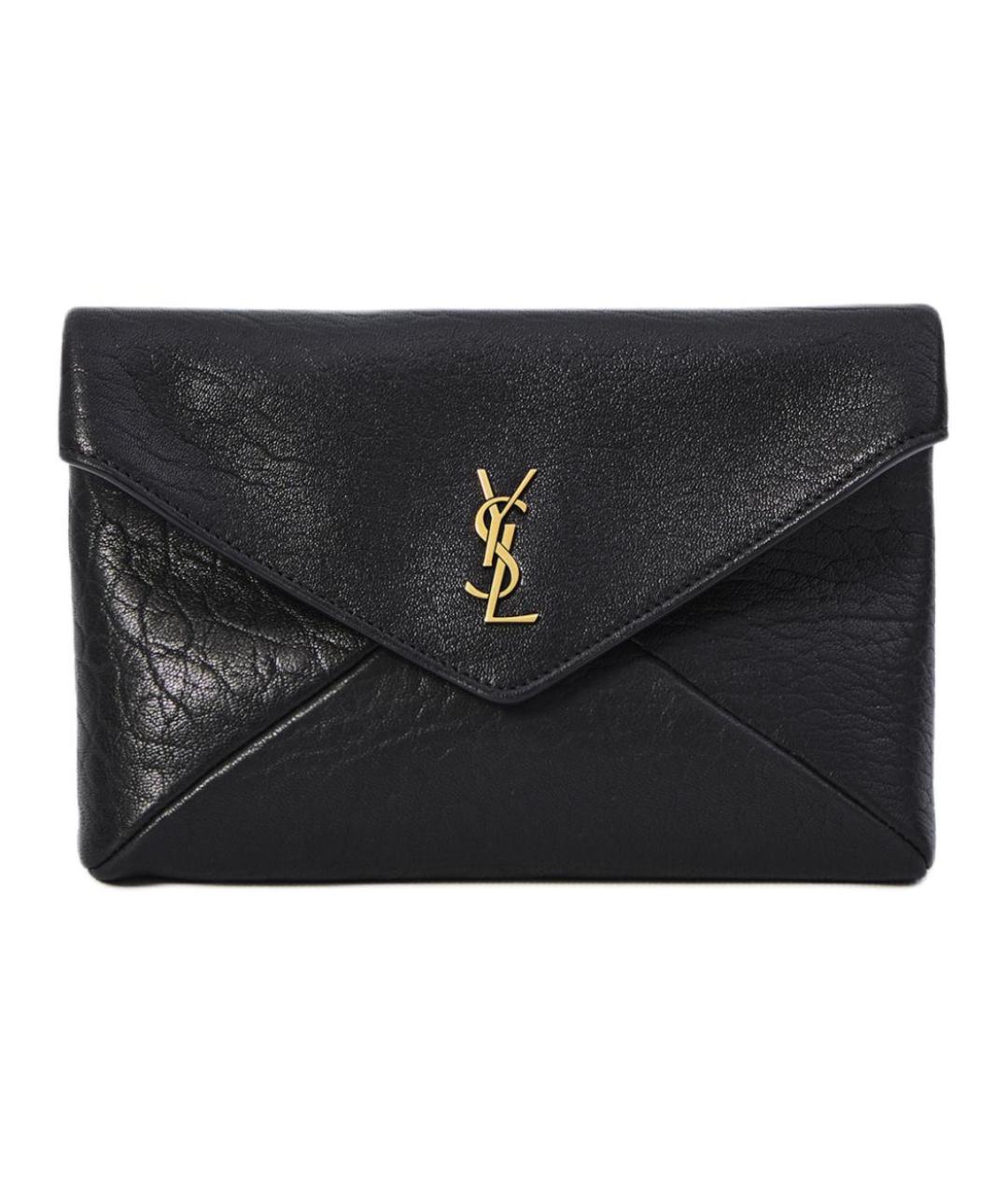 SAINT LAURENT Черная кожаная сумка через плечо, фото 1