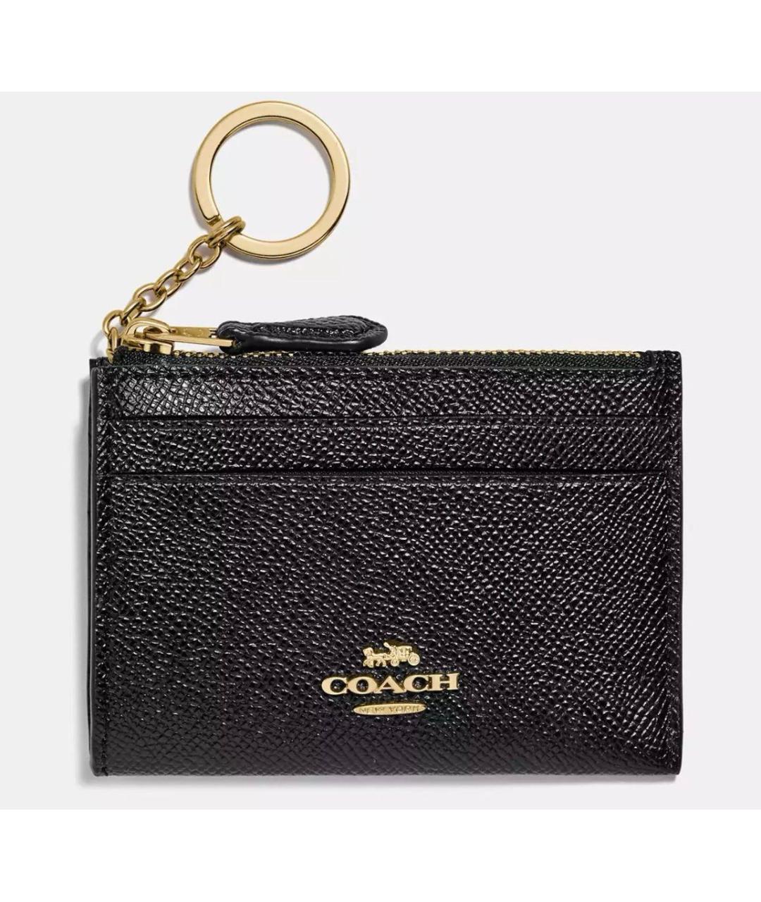 COACH Черный кожаный кардхолдер, фото 4