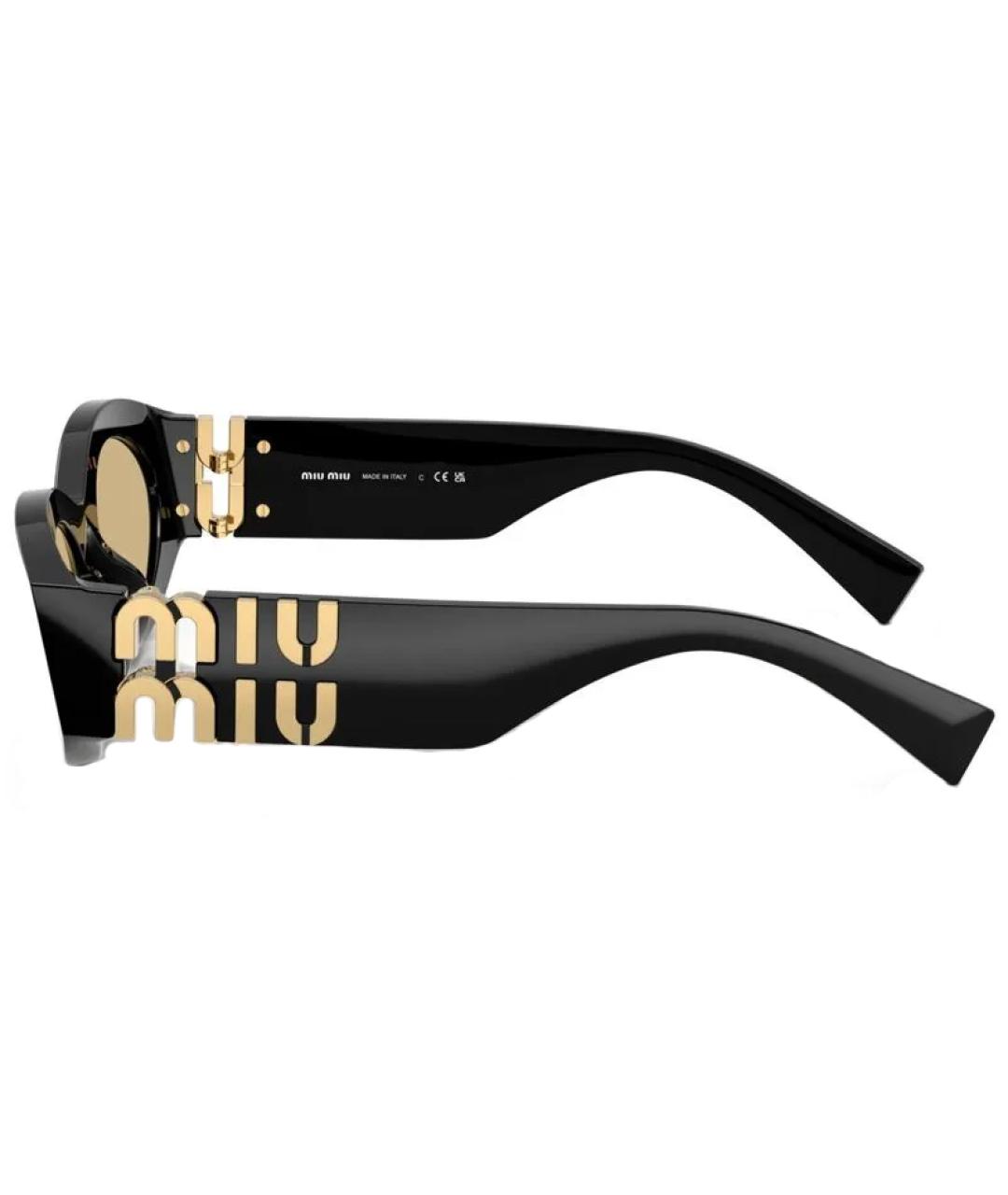 MIU MIU Черные пластиковые солнцезащитные очки, фото 3