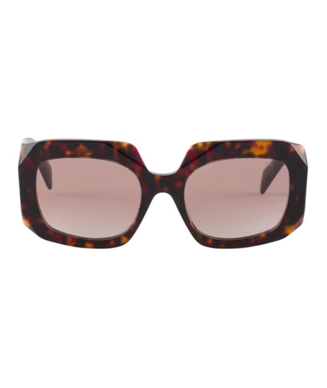 PRADA Коричневые пластиковые солнцезащитные очки, фото 2