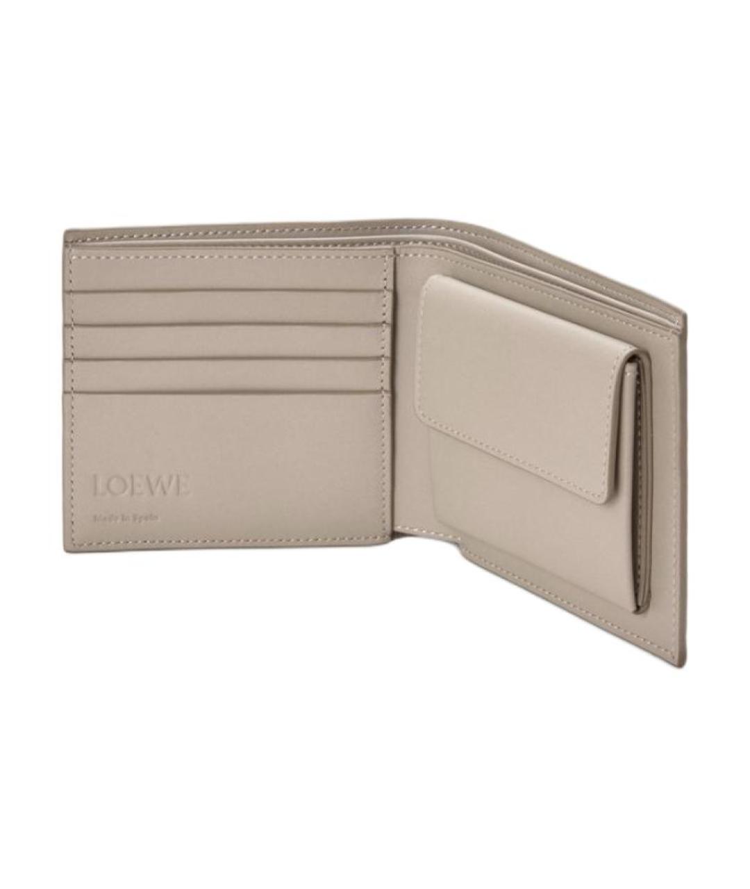 LOEWE Бежевый кожаный кошелек, фото 4