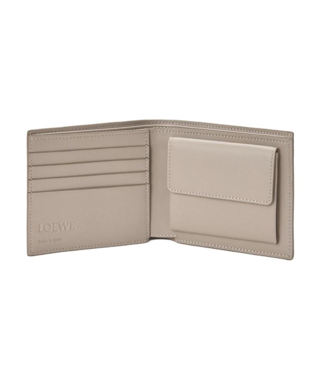 LOEWE Бежевый кожаный кошелек, фото 3