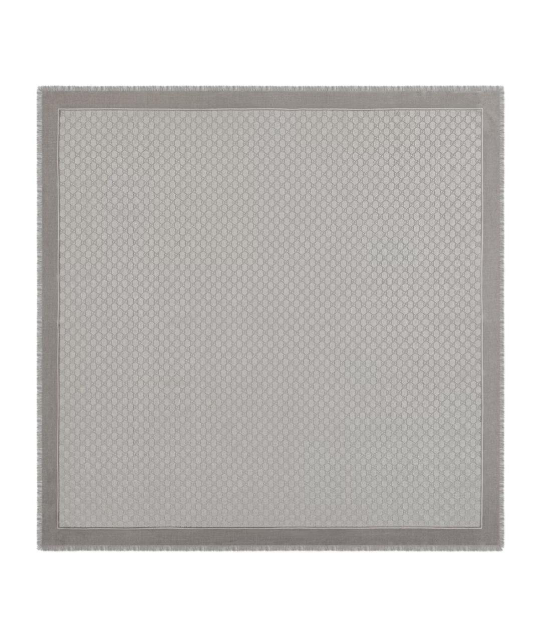 GUCCI Серый шерстяной платок, фото 1