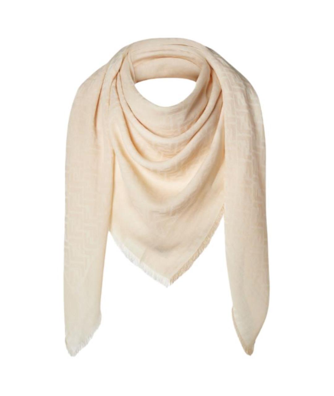 FENDI Бежевый хлопковый платок, фото 2