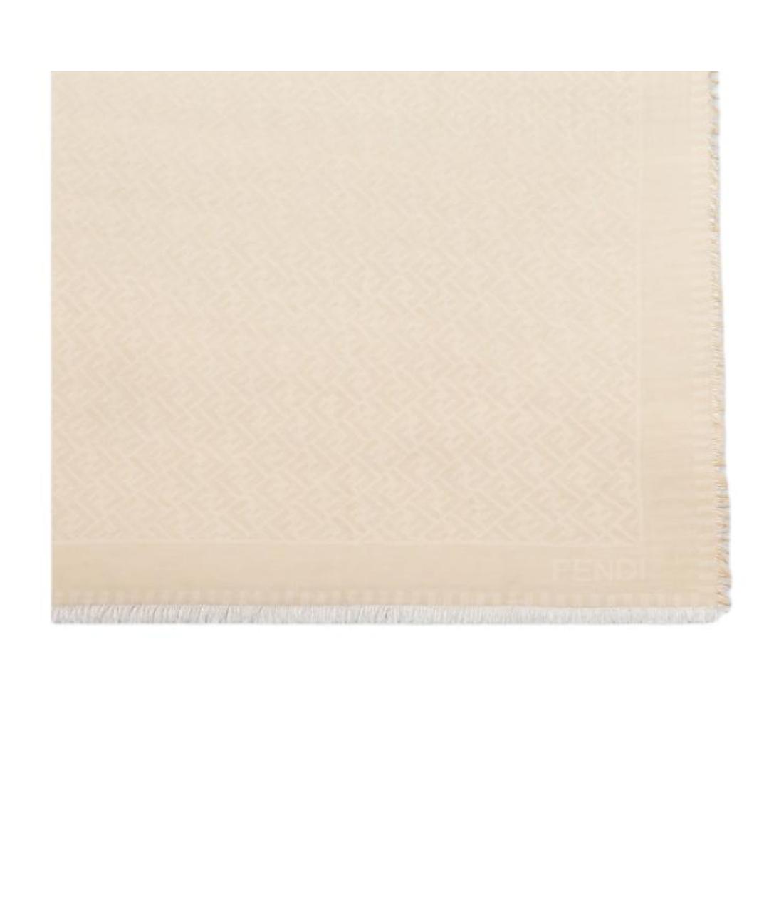 FENDI Бежевый хлопковый платок, фото 3