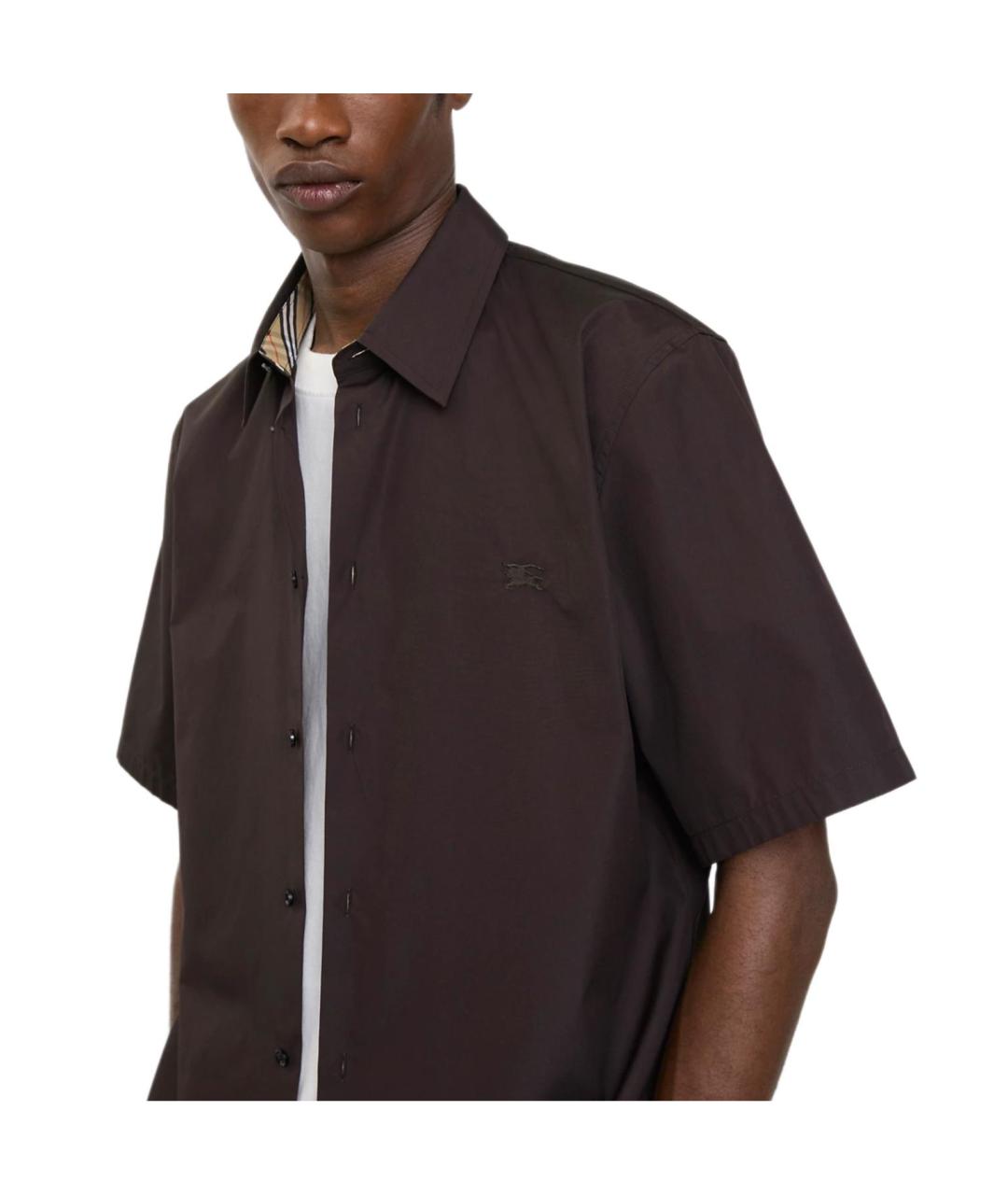 BURBERRY Коричневая хлопковая кэжуал рубашка, фото 3