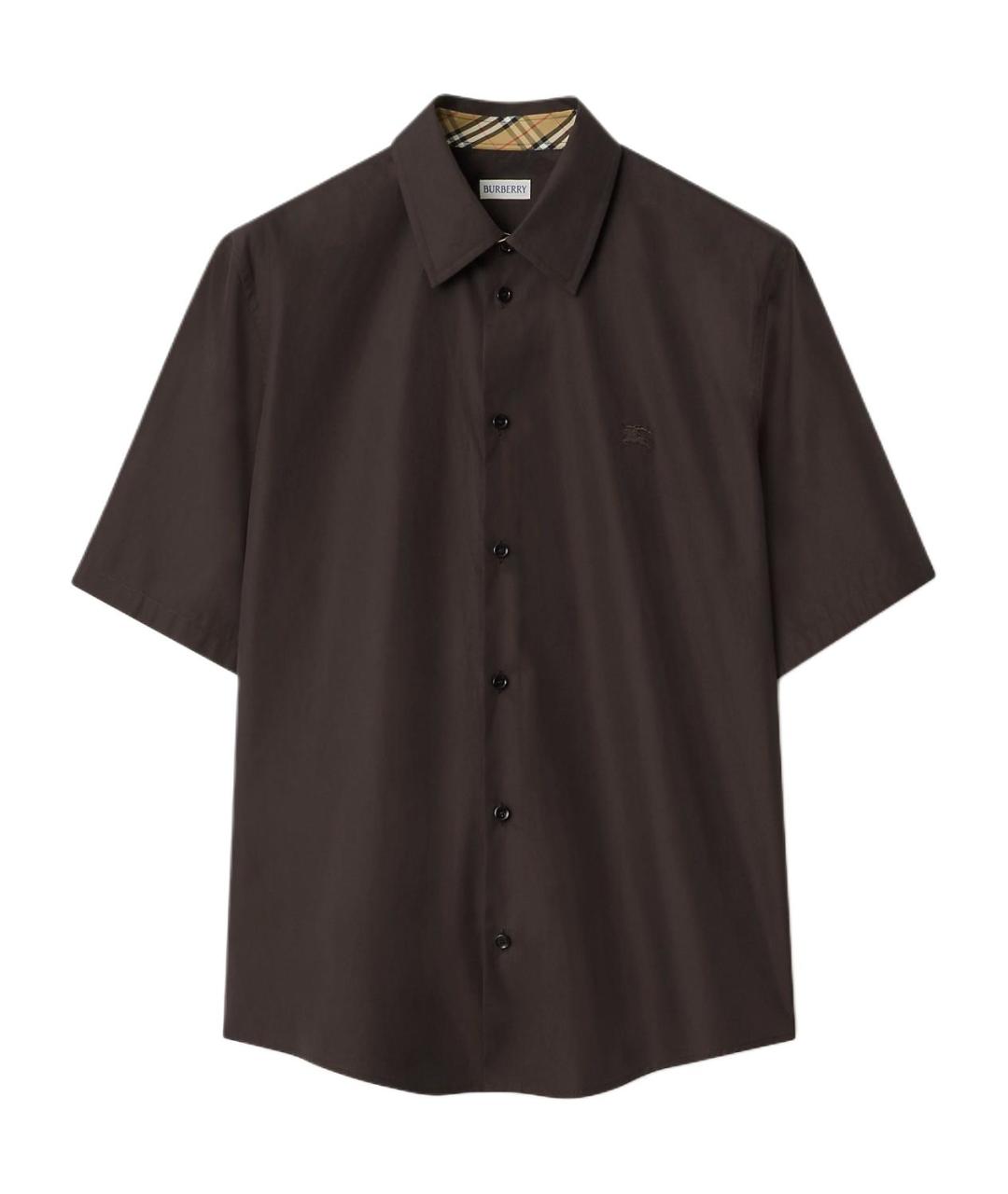 BURBERRY Коричневая хлопковая кэжуал рубашка, фото 1