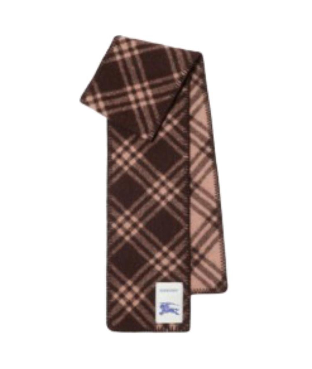 BURBERRY Коричневый шерстяной шарф, фото 1