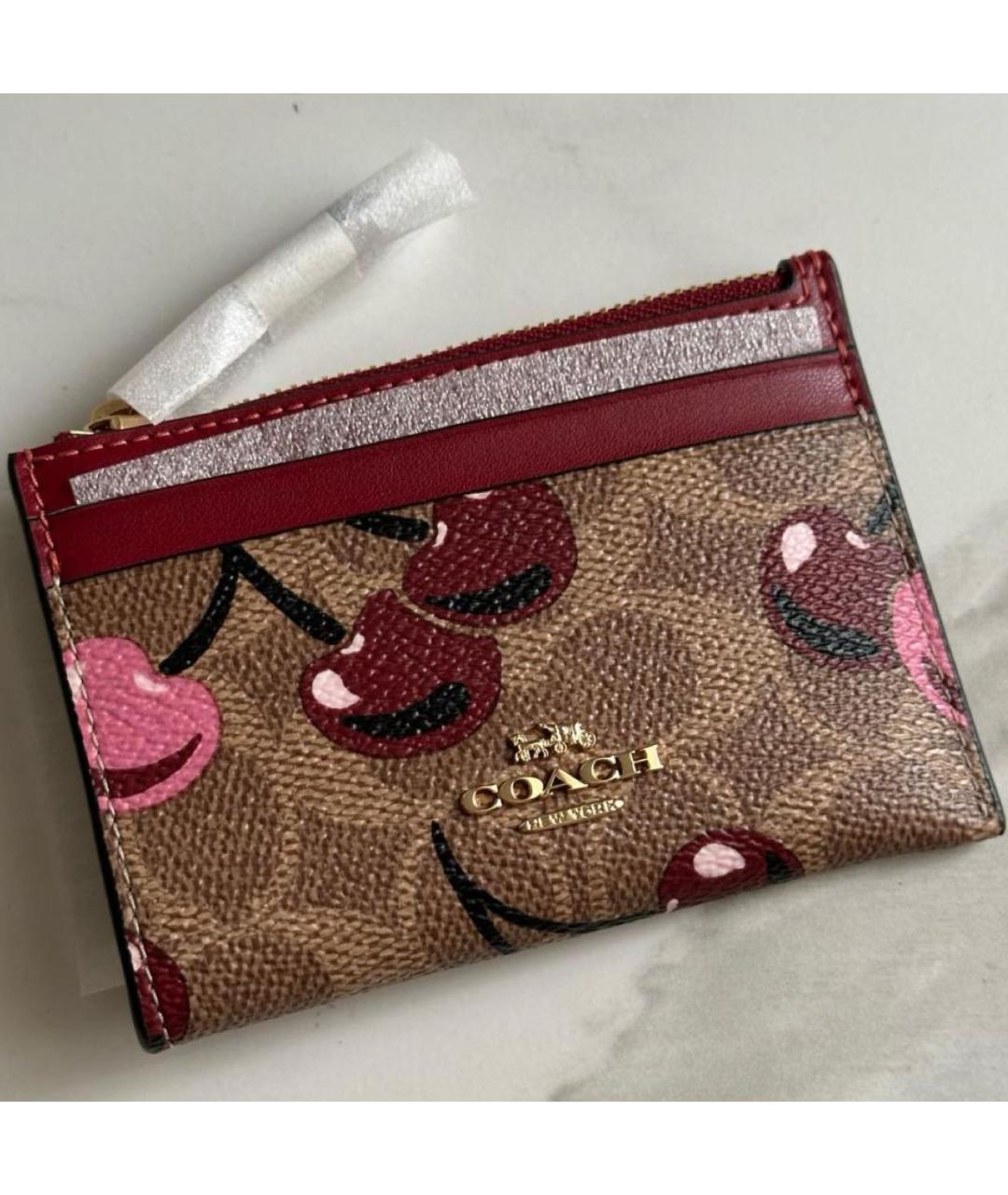 COACH Коричневый кожаный кардхолдер, фото 2