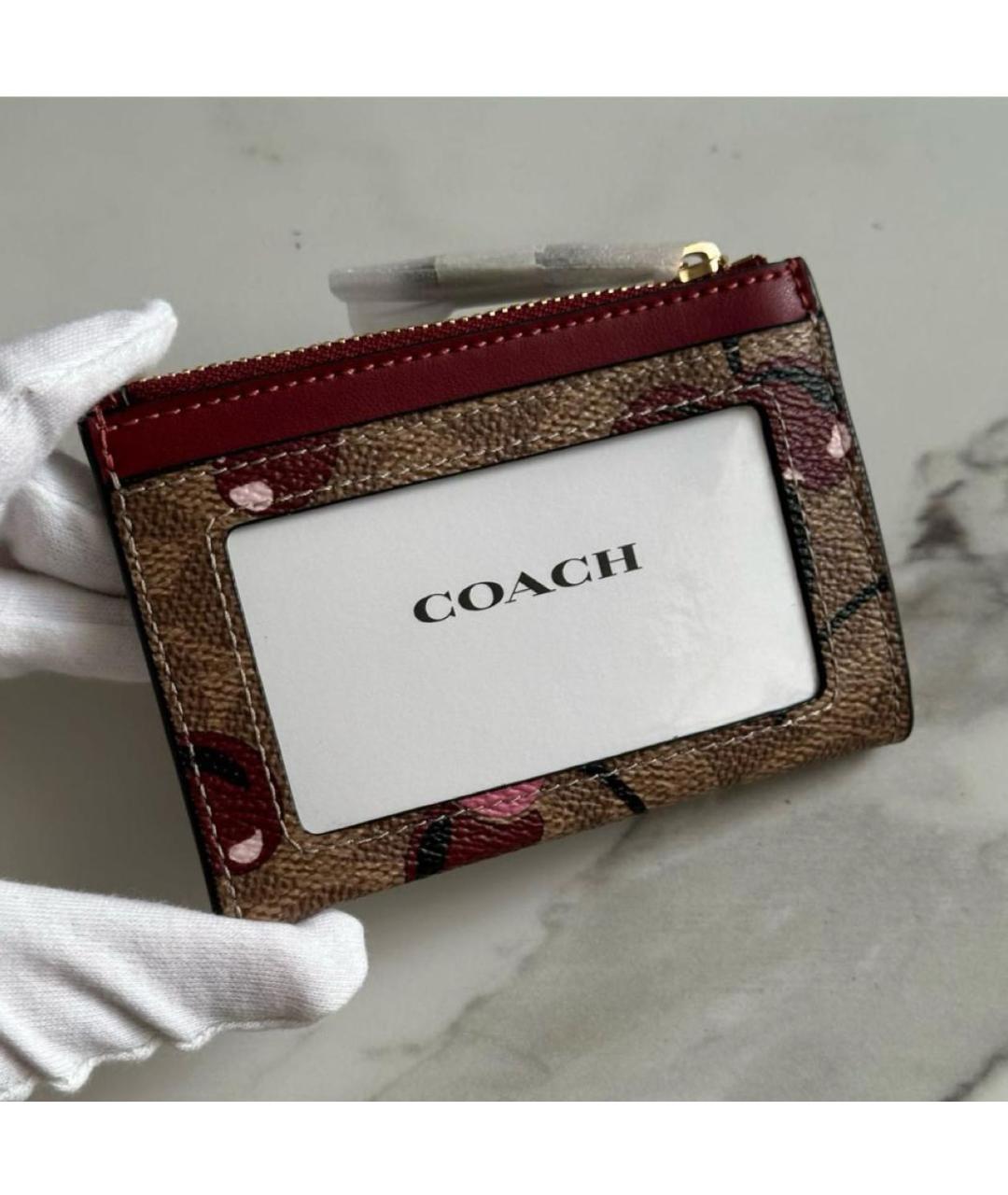 COACH Коричневый кожаный кардхолдер, фото 3