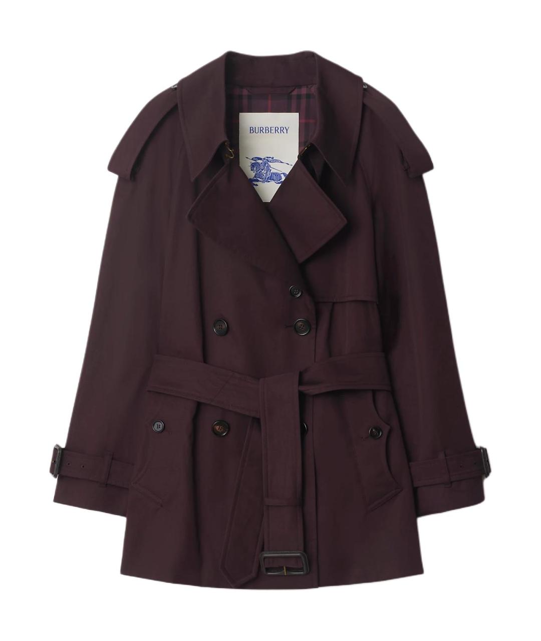 BURBERRY Бордовый тренч/плащ, фото 1