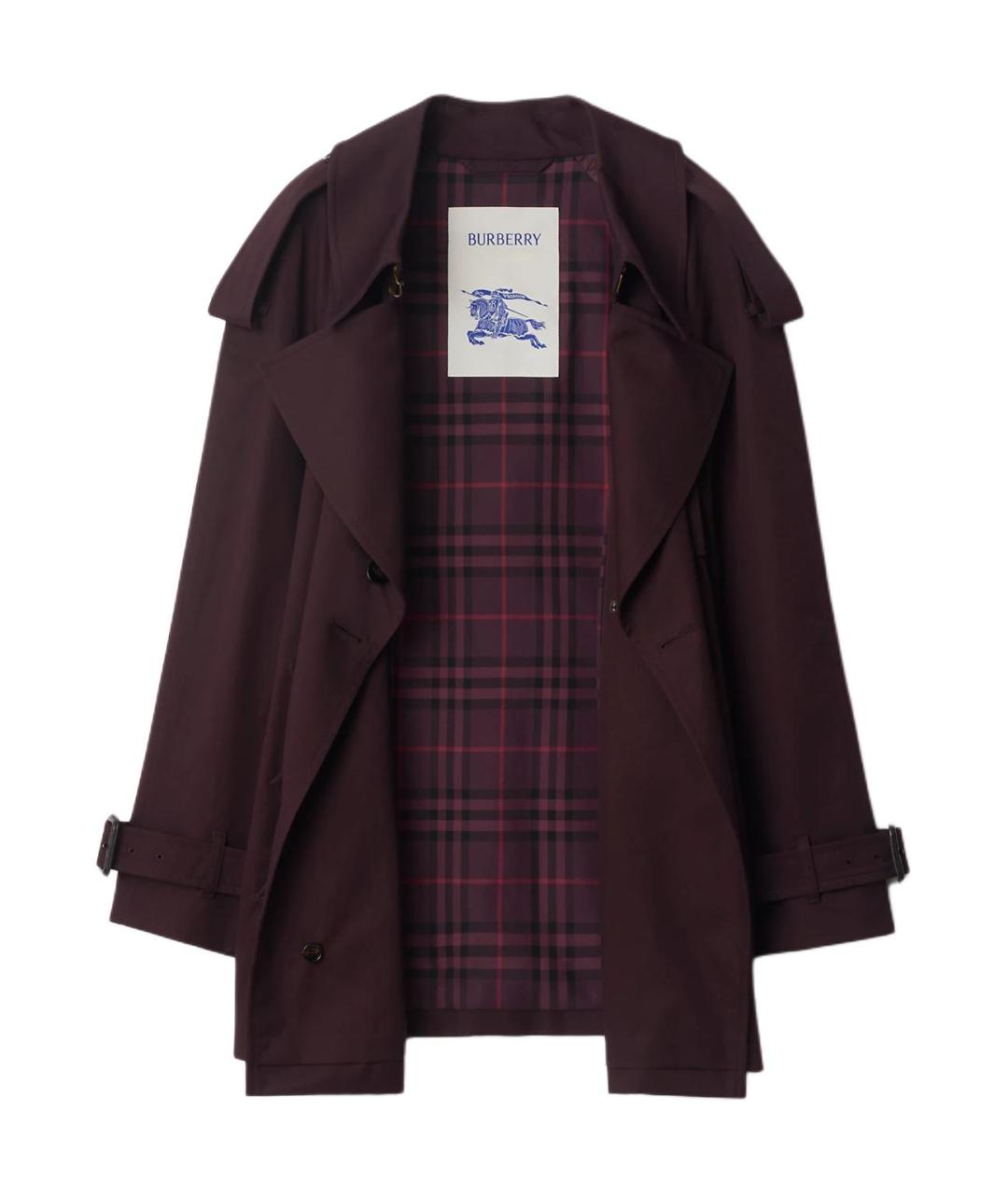 BURBERRY Бордовый тренч/плащ, фото 2