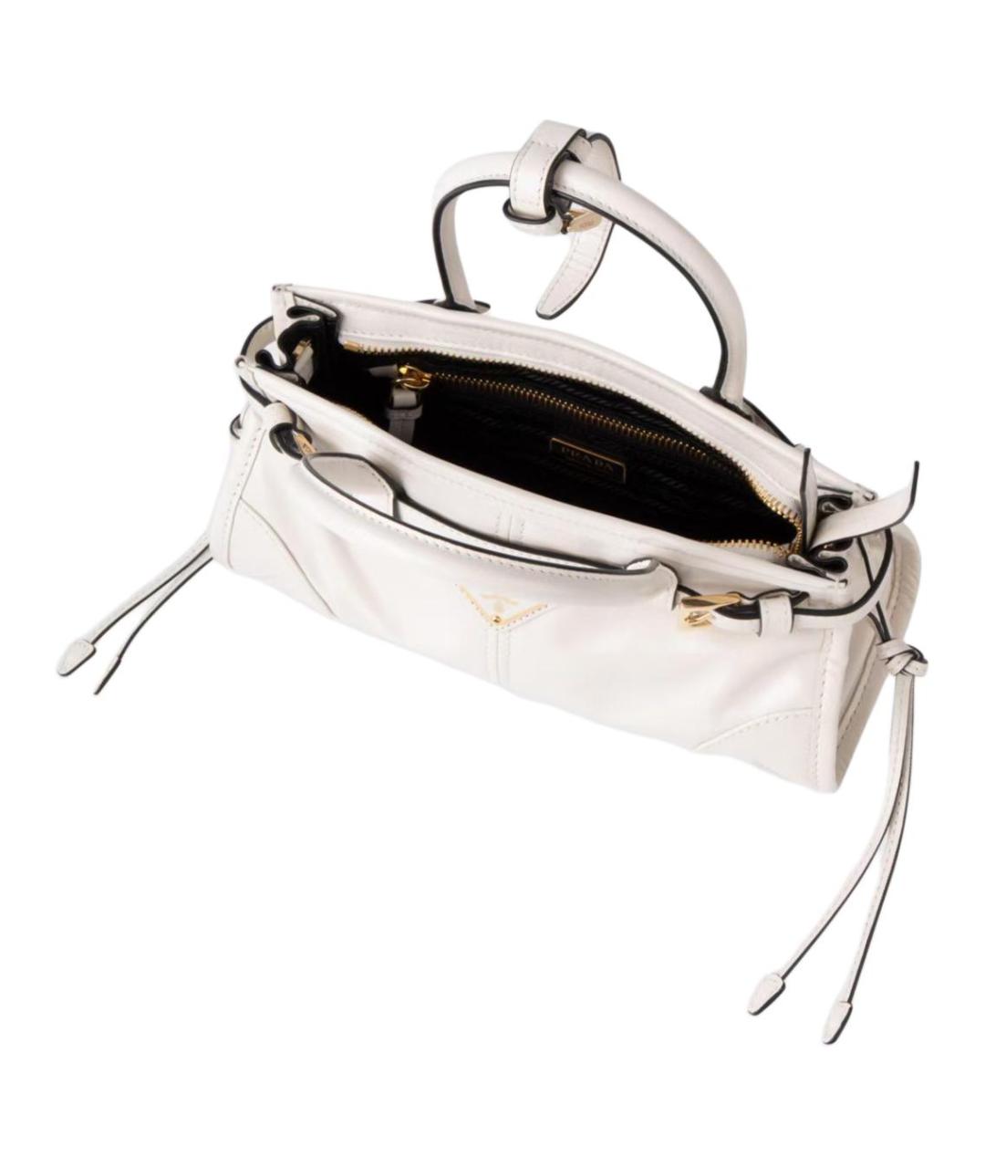 PRADA Белая кожаная сумка через плечо, фото 4