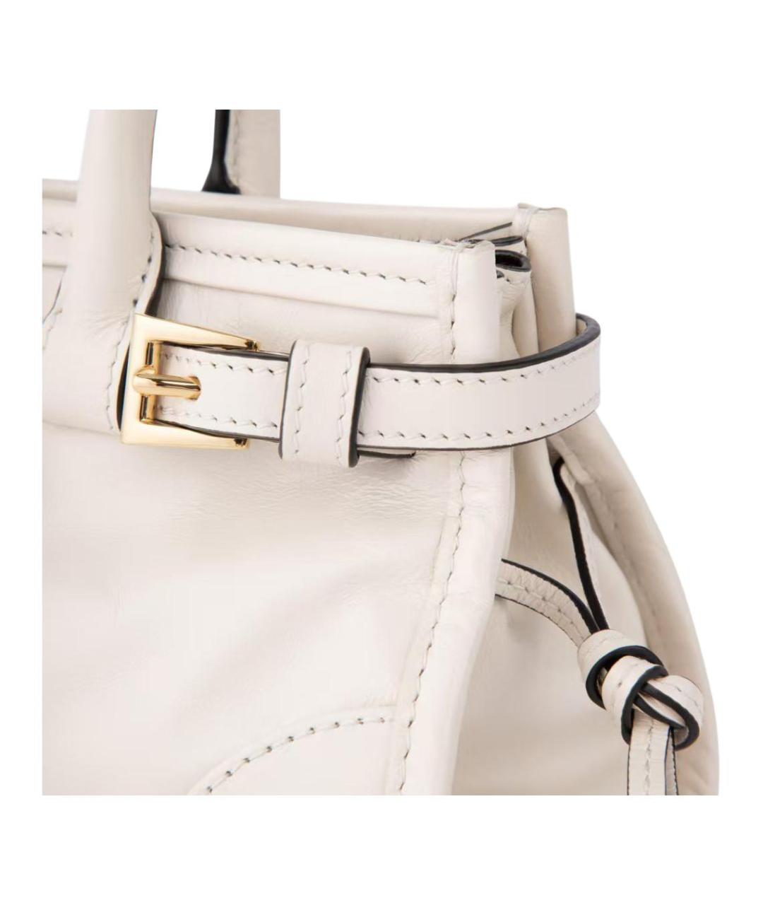 PRADA Белая кожаная сумка через плечо, фото 5