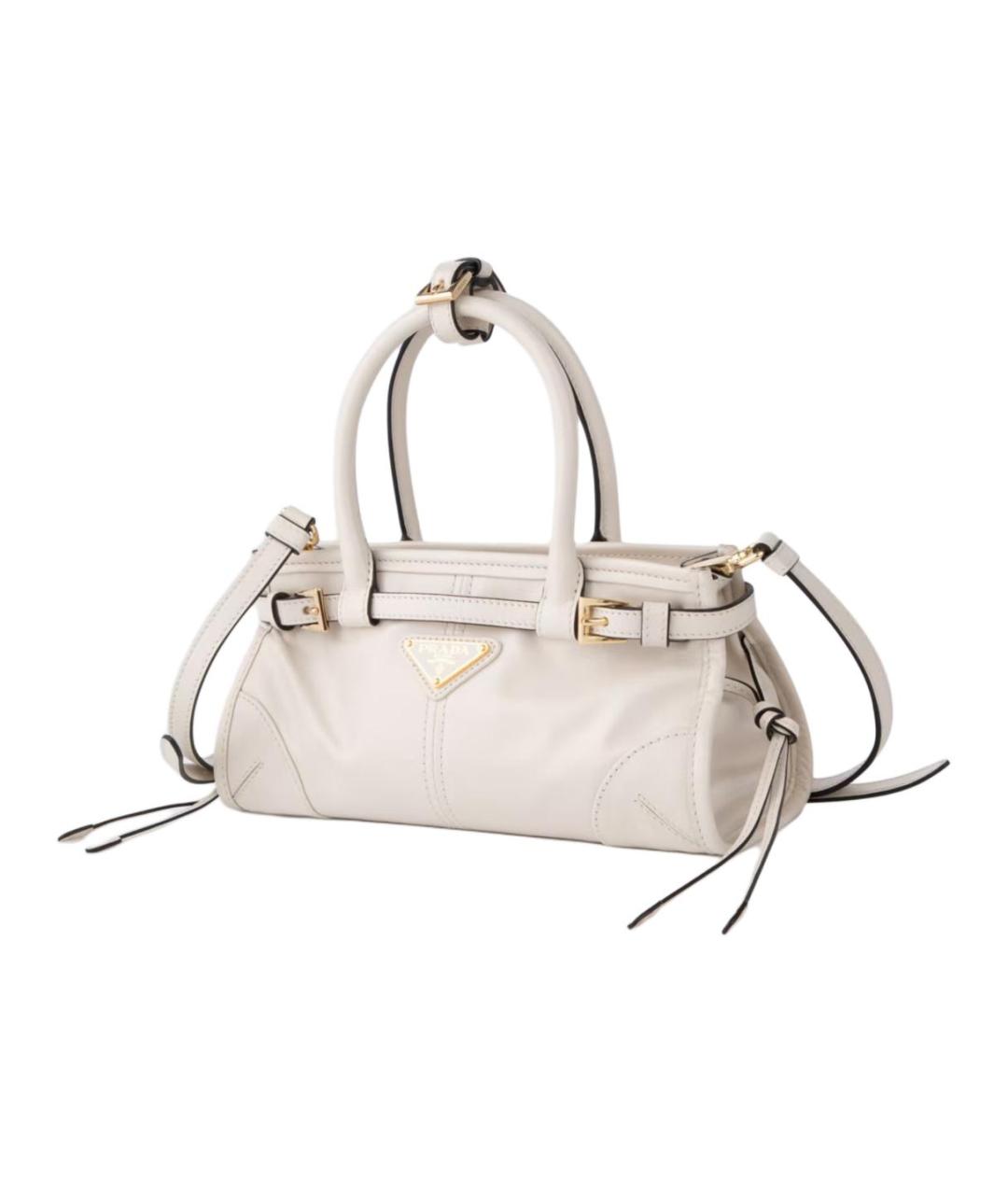 PRADA Белая кожаная сумка через плечо, фото 2