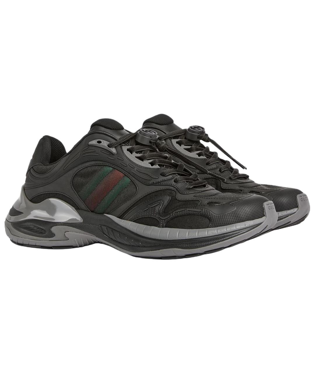 GUCCI Серые текстильные низкие кроссовки / кеды, фото 3