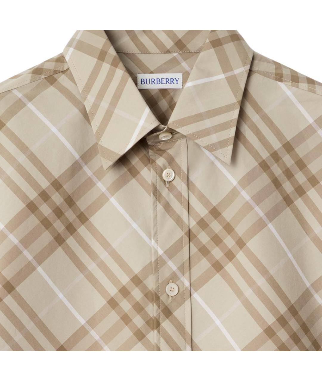 BURBERRY Серая хлопковая классическая рубашка, фото 4