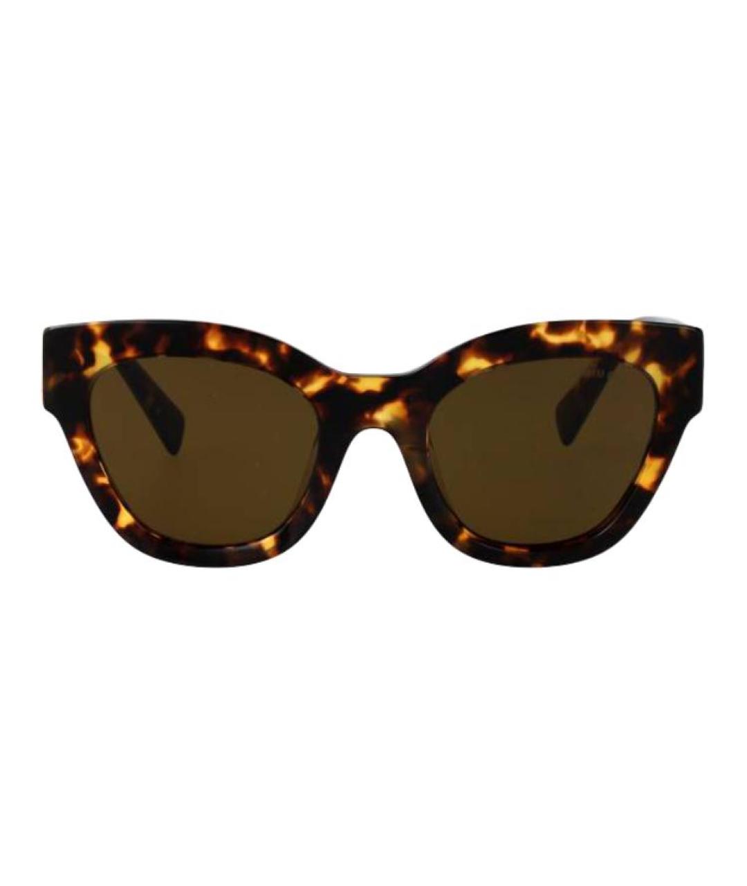 MIU MIU Коричневые пластиковые солнцезащитные очки, фото 2