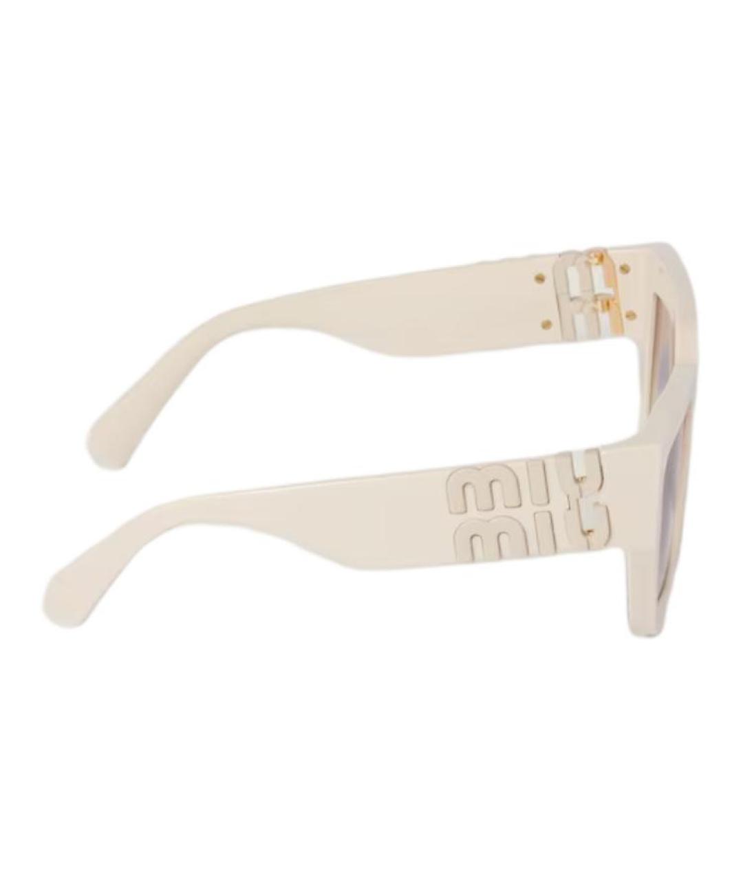 MIU MIU Белые пластиковые солнцезащитные очки, фото 3