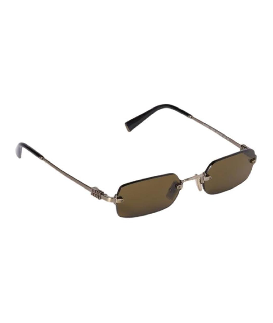 MIU MIU Коричневые металлические солнцезащитные очки, фото 2