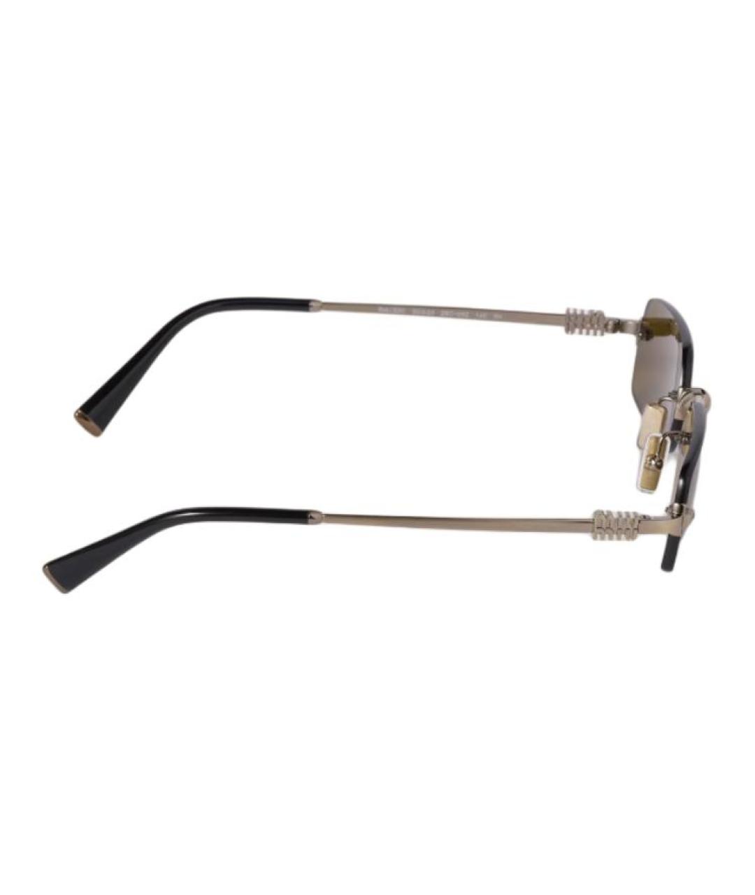 MIU MIU Коричневые металлические солнцезащитные очки, фото 3