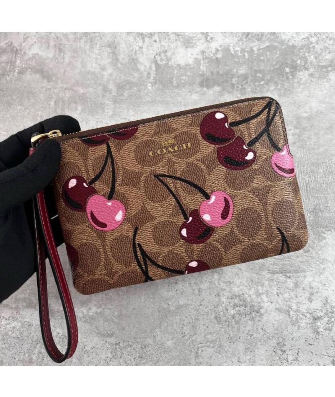 COACH Коричневый кожаный кошелек, фото 5