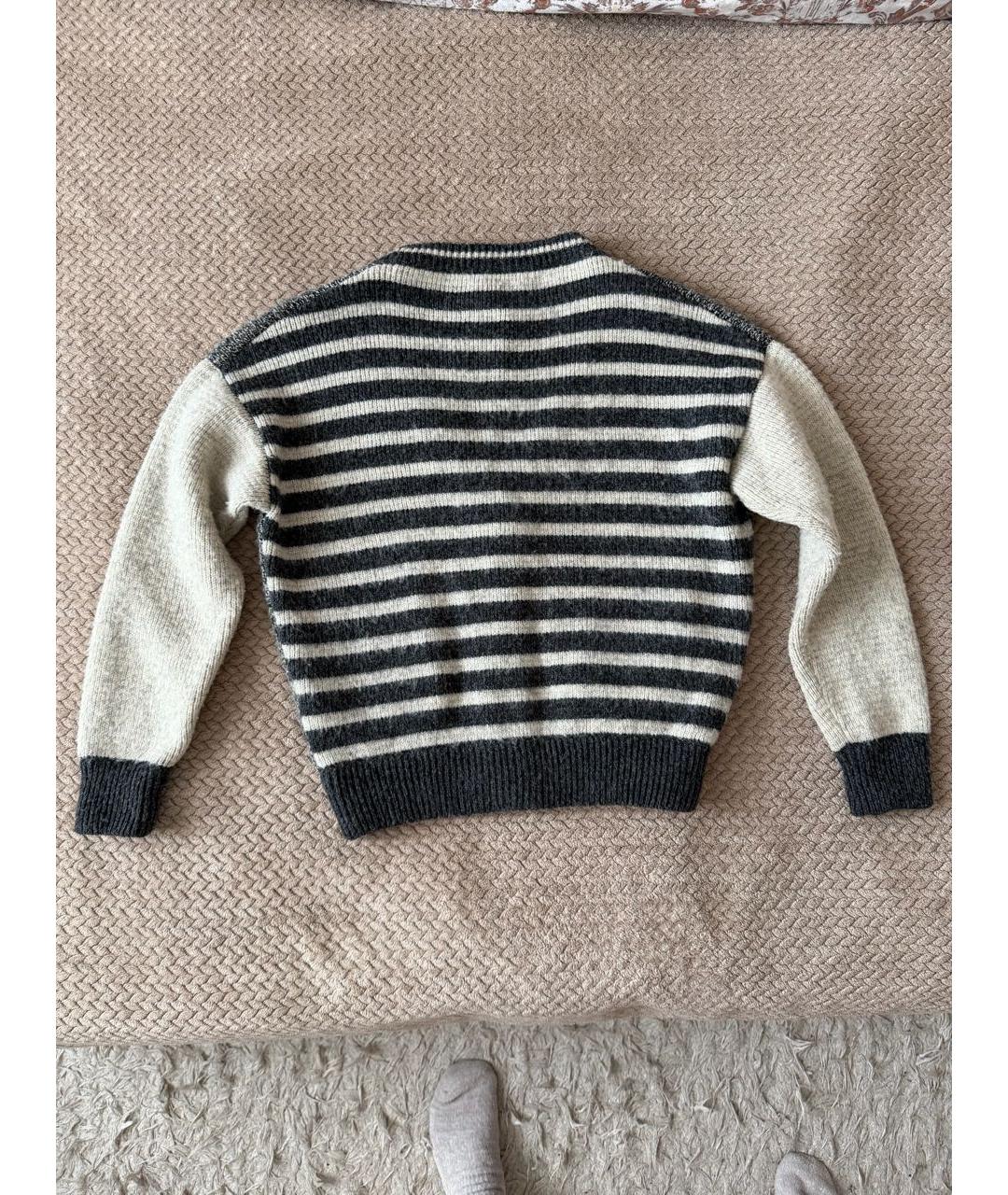 SAINT LAURENT Серый шерстяной кардиган, фото 2