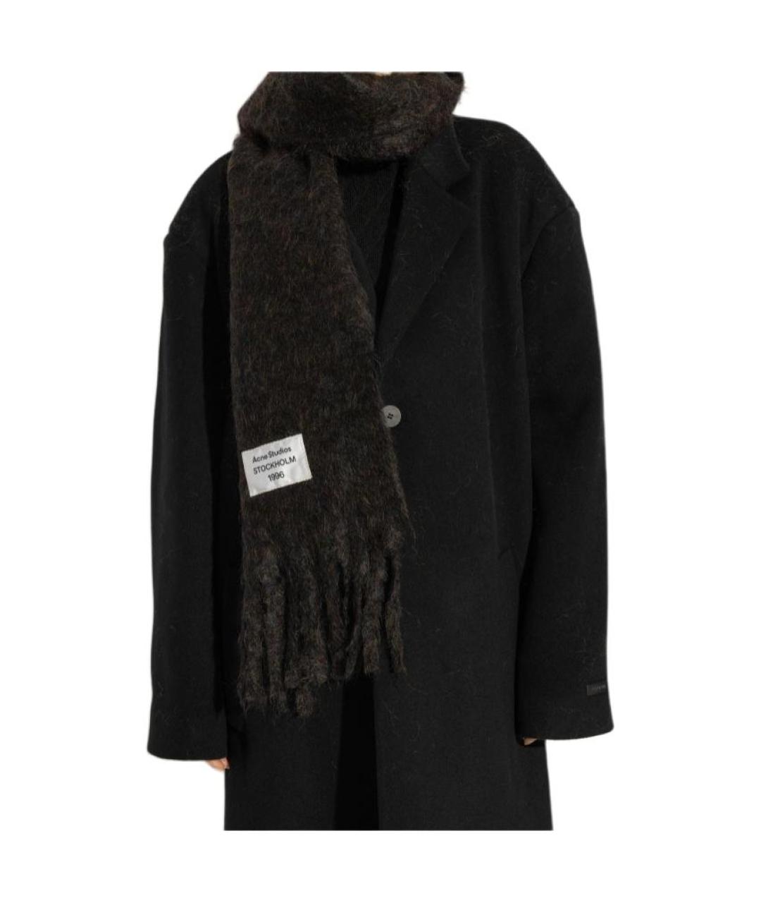 ACNE STUDIOS Черный шерстяной шарф, фото 2