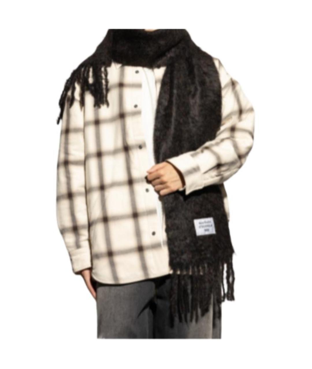 ACNE STUDIOS Черный шерстяной шарф, фото 3