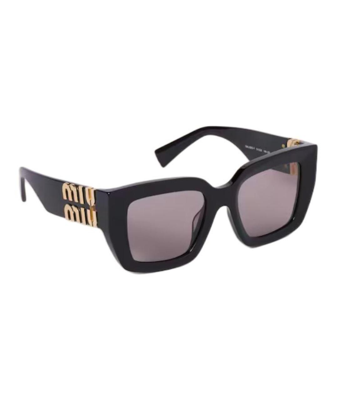 MIU MIU Черные пластиковые солнцезащитные очки, фото 2