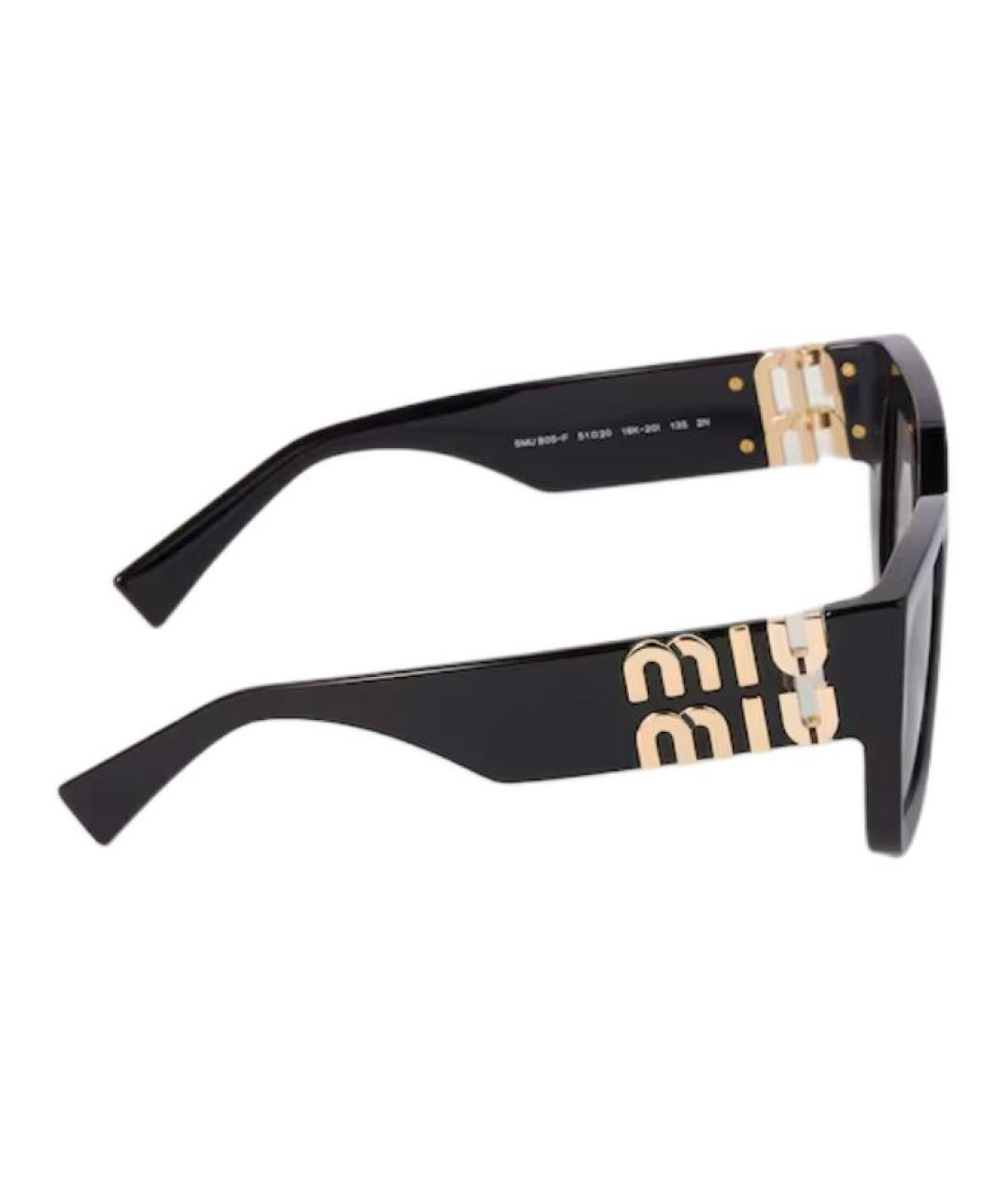 MIU MIU Черные пластиковые солнцезащитные очки, фото 3