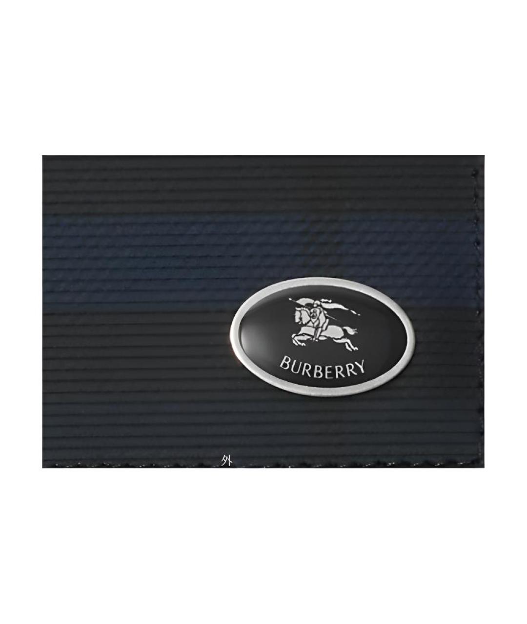 BURBERRY Черный кожаный кошелек, фото 4