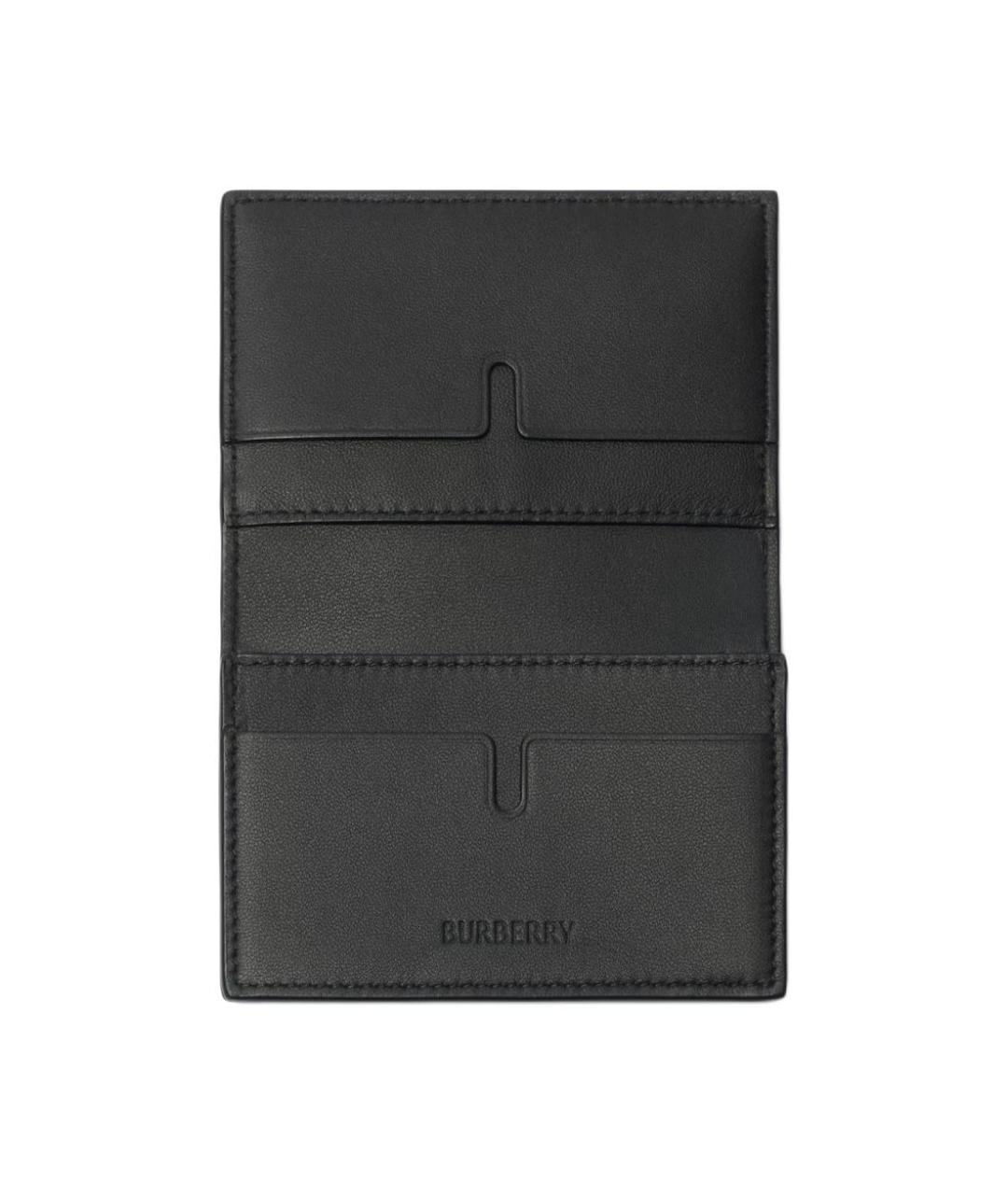 BURBERRY Черный кожаный кошелек, фото 3