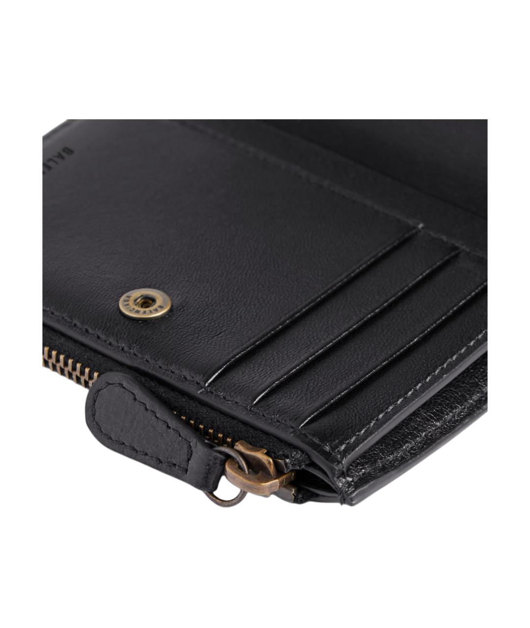 BALENCIAGA Черный кожаный кошелек, фото 5