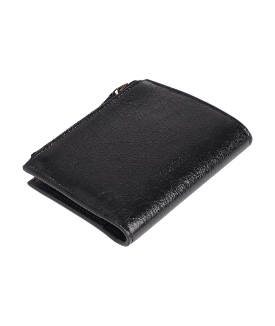 BALENCIAGA Черный кожаный кошелек, фото 3