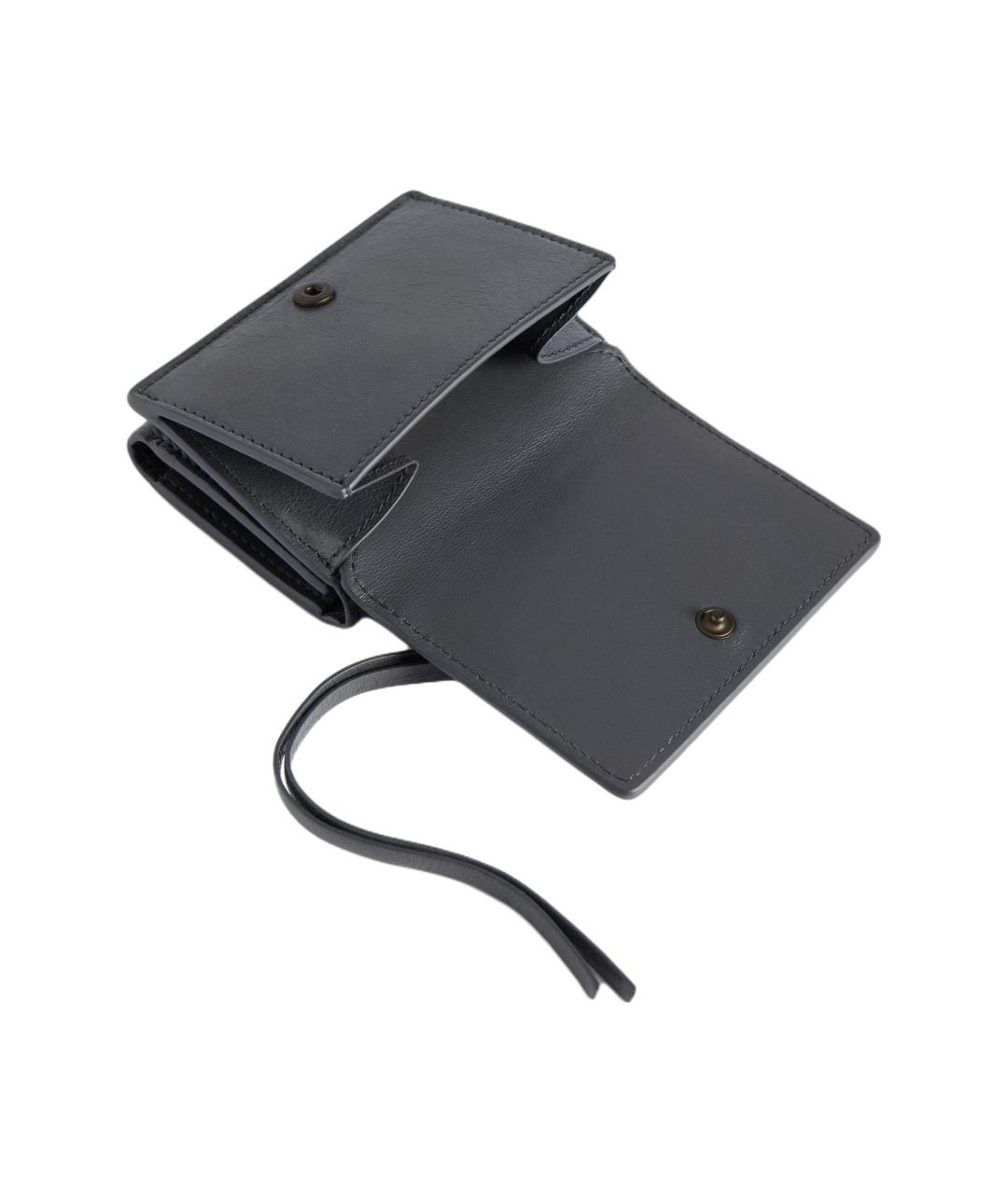 BALENCIAGA Серый кожаный кошелек, фото 3