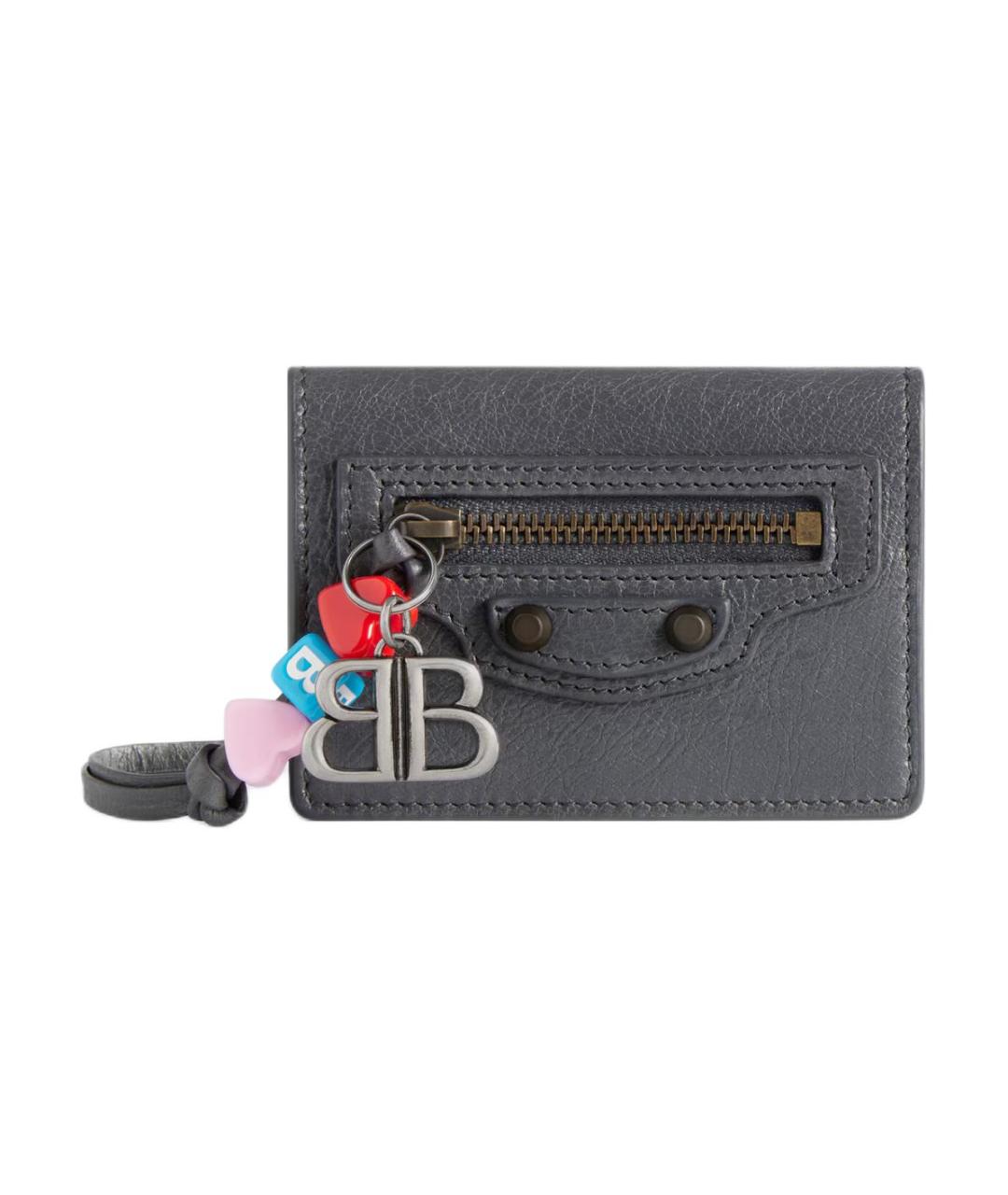 BALENCIAGA Серый кожаный кошелек, фото 1