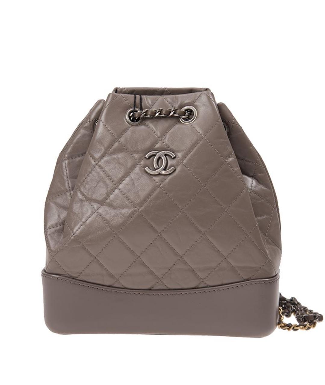 CHANEL Бежевый кожаный рюкзак, фото 6