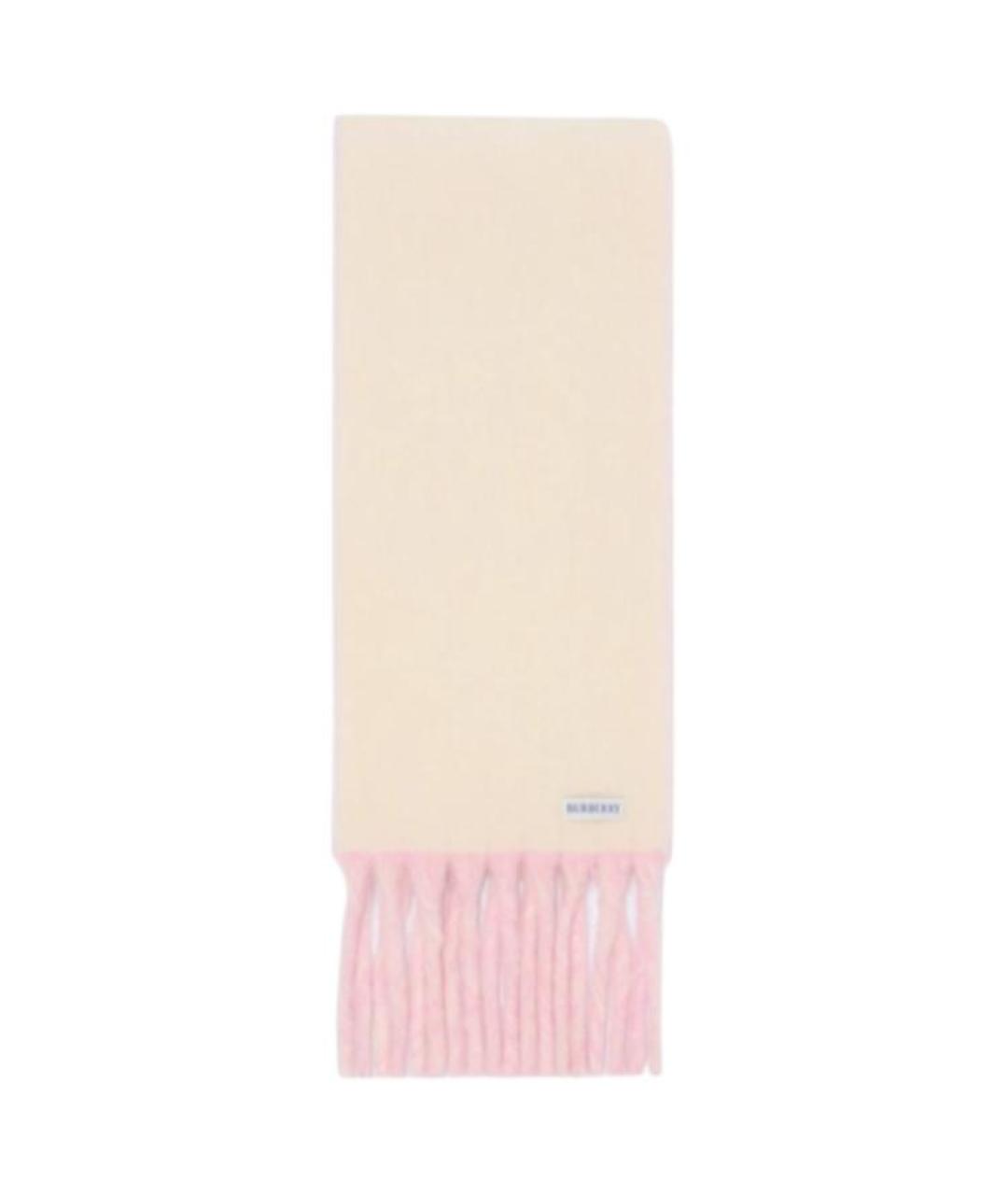 BURBERRY Розовый шерстяной шарф, фото 2