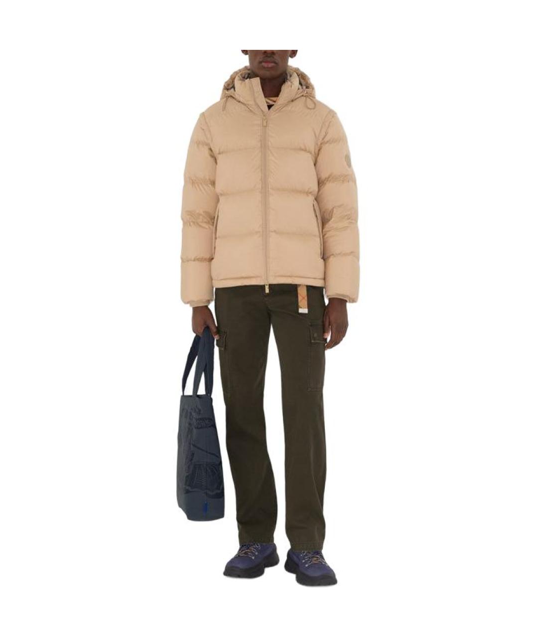 BURBERRY Бежевый льняной пуховик, фото 3