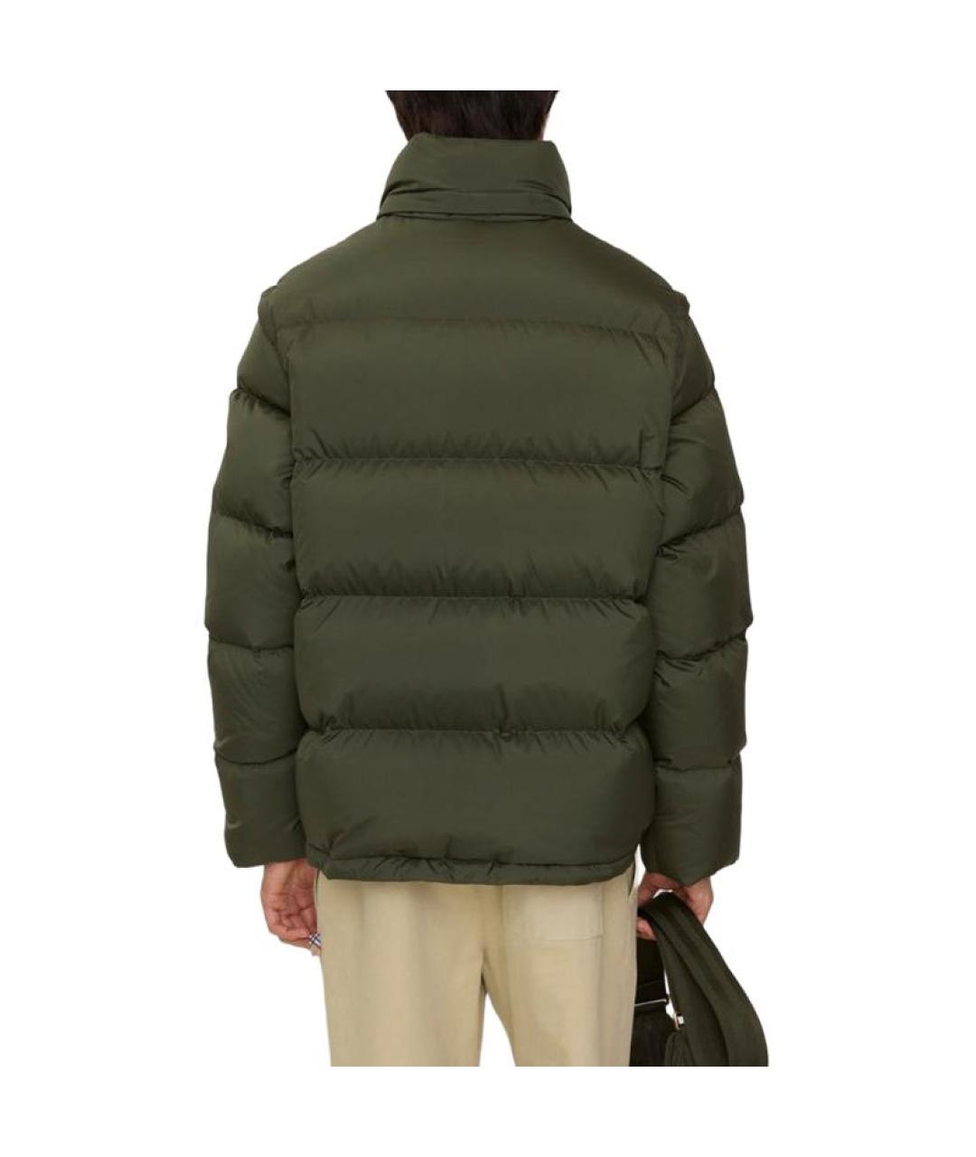 BURBERRY Зеленый синтетический пуховик, фото 3
