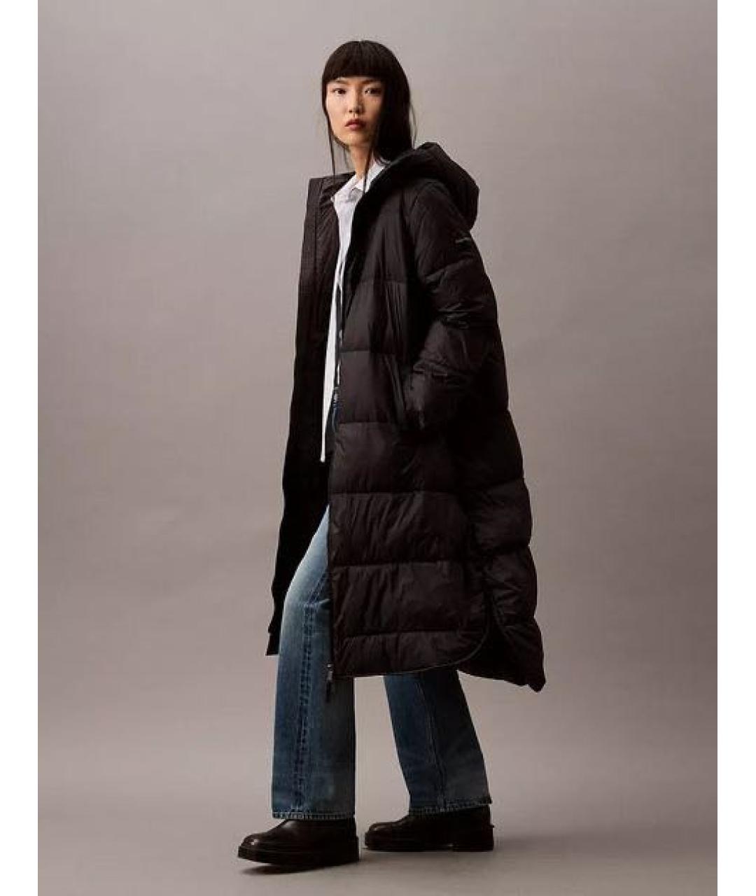 CALVIN KLEIN Черный полиэстеровый пуховик, фото 7