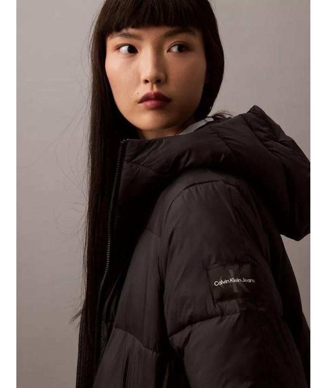 CALVIN KLEIN Черный полиэстеровый пуховик, фото 6