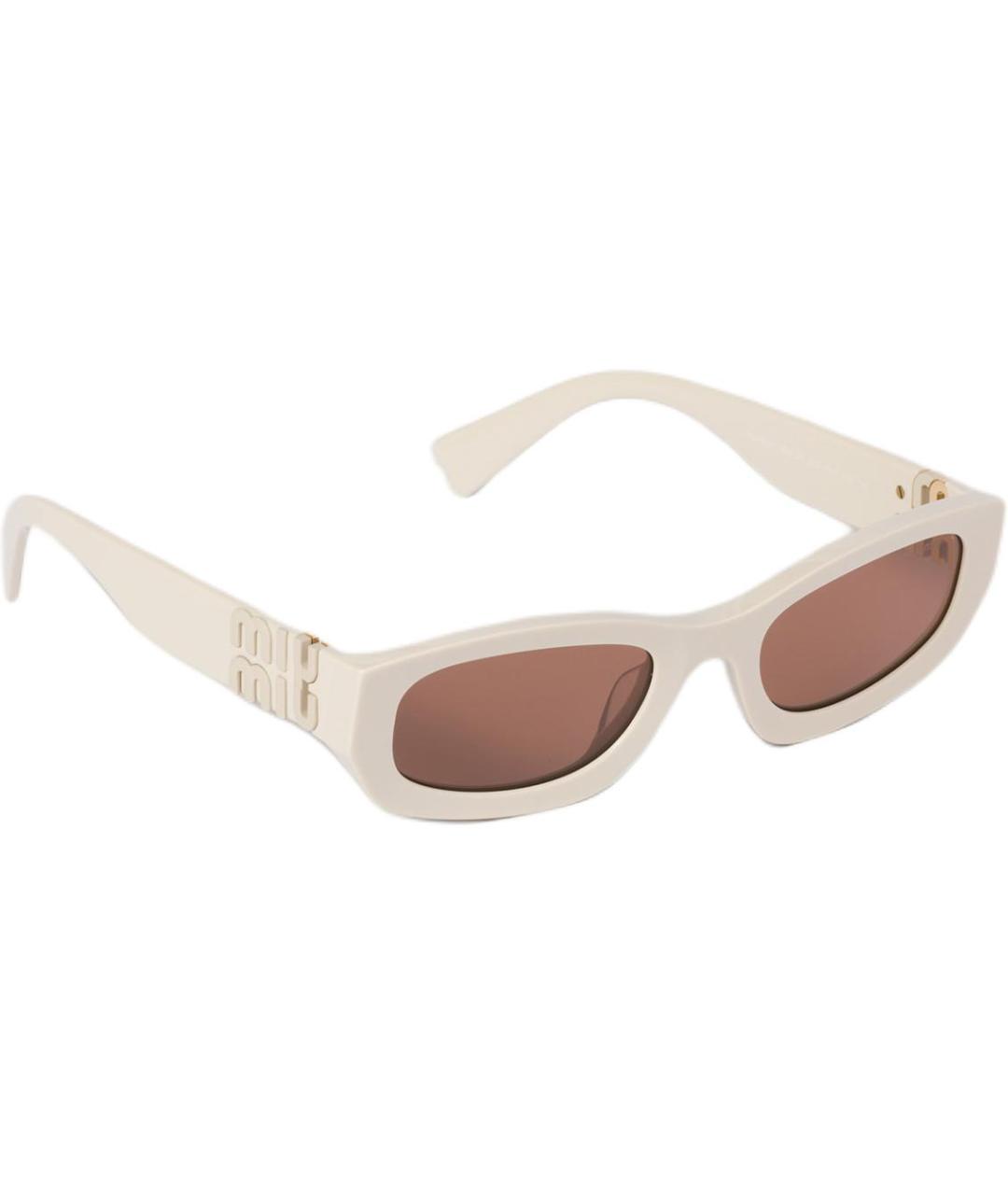 MIU MIU Белые пластиковые солнцезащитные очки, фото 2