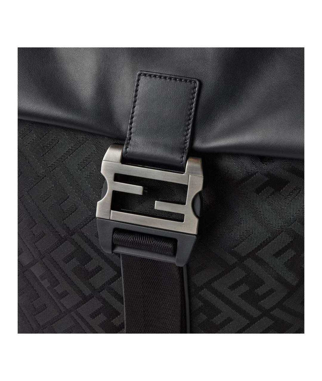 FENDI Черный кожаный рюкзак, фото 4