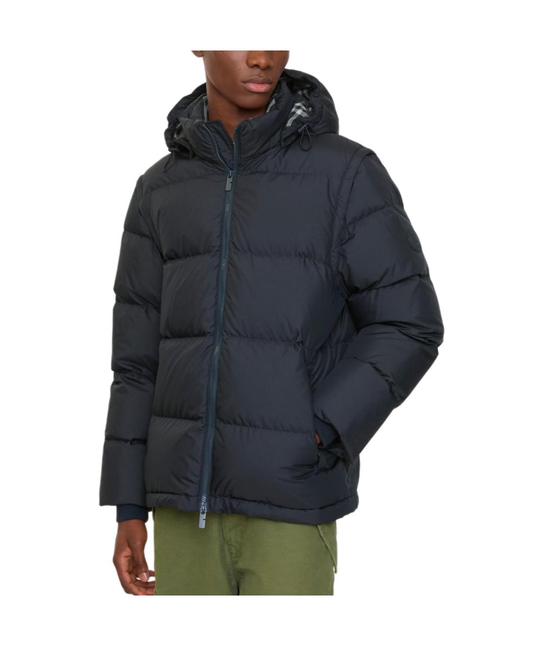 BURBERRY Темно-синий пуховик, фото 2