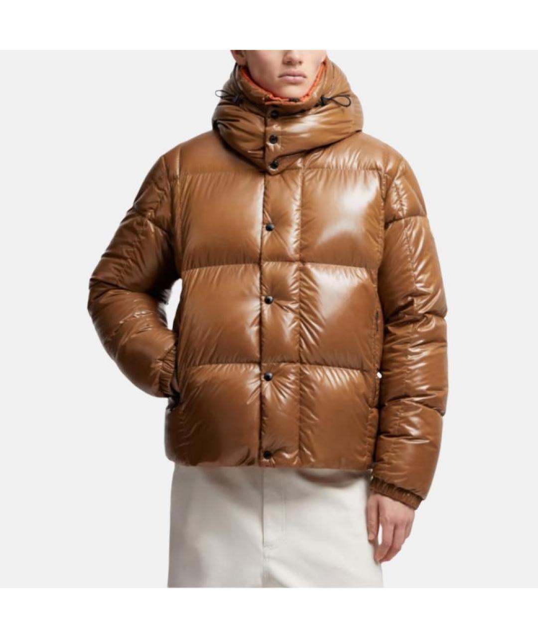 MONCLER Коричневый пуховик, фото 3