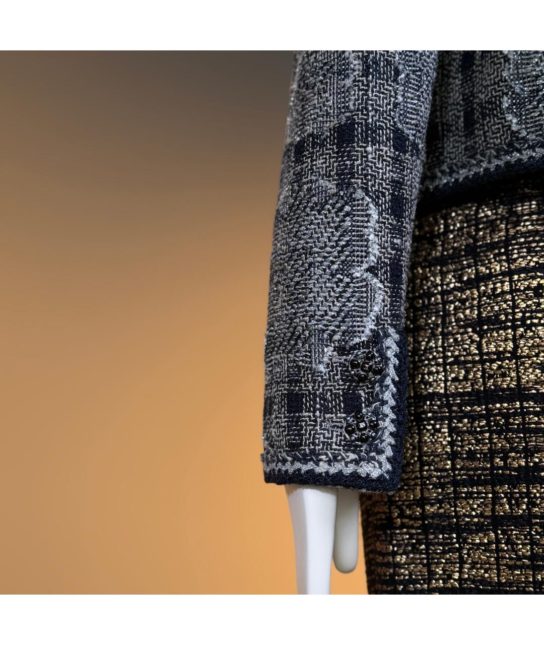CHANEL Серый твидовый жакет/пиджак, фото 3