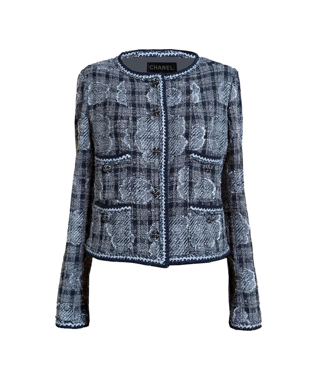 CHANEL Серый твидовый жакет/пиджак, фото 1
